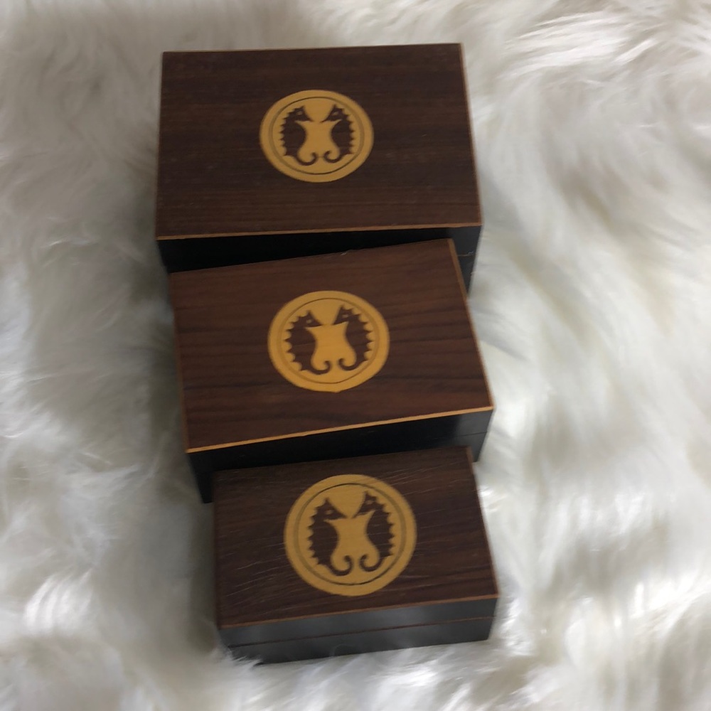 Vintage seahorse nesting boxes